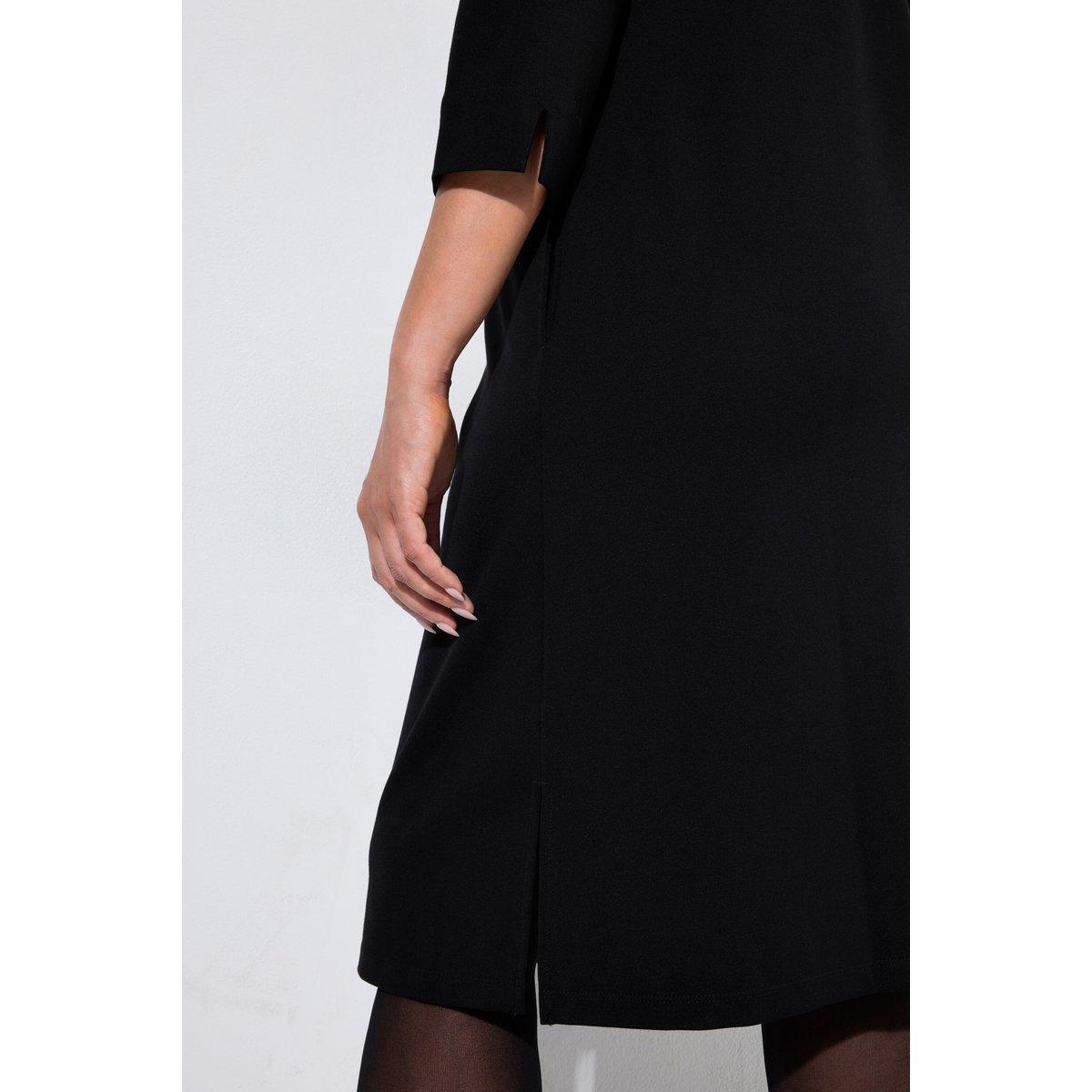 Robe point de Rome, col montant noir, ULLA POPKEN