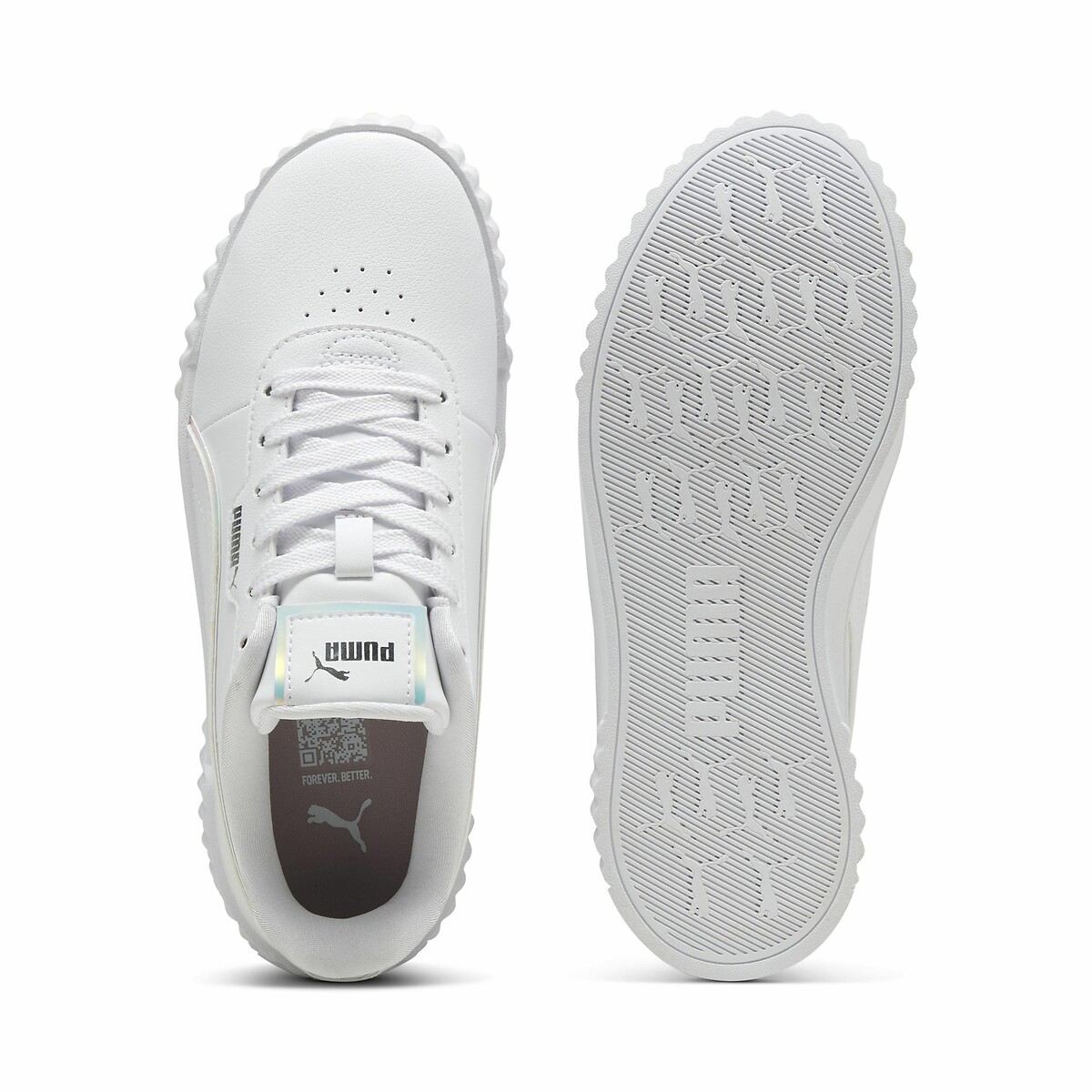 Baskets cuir Carina 3.0 Holo 2.0 blanc/rose, PUMA