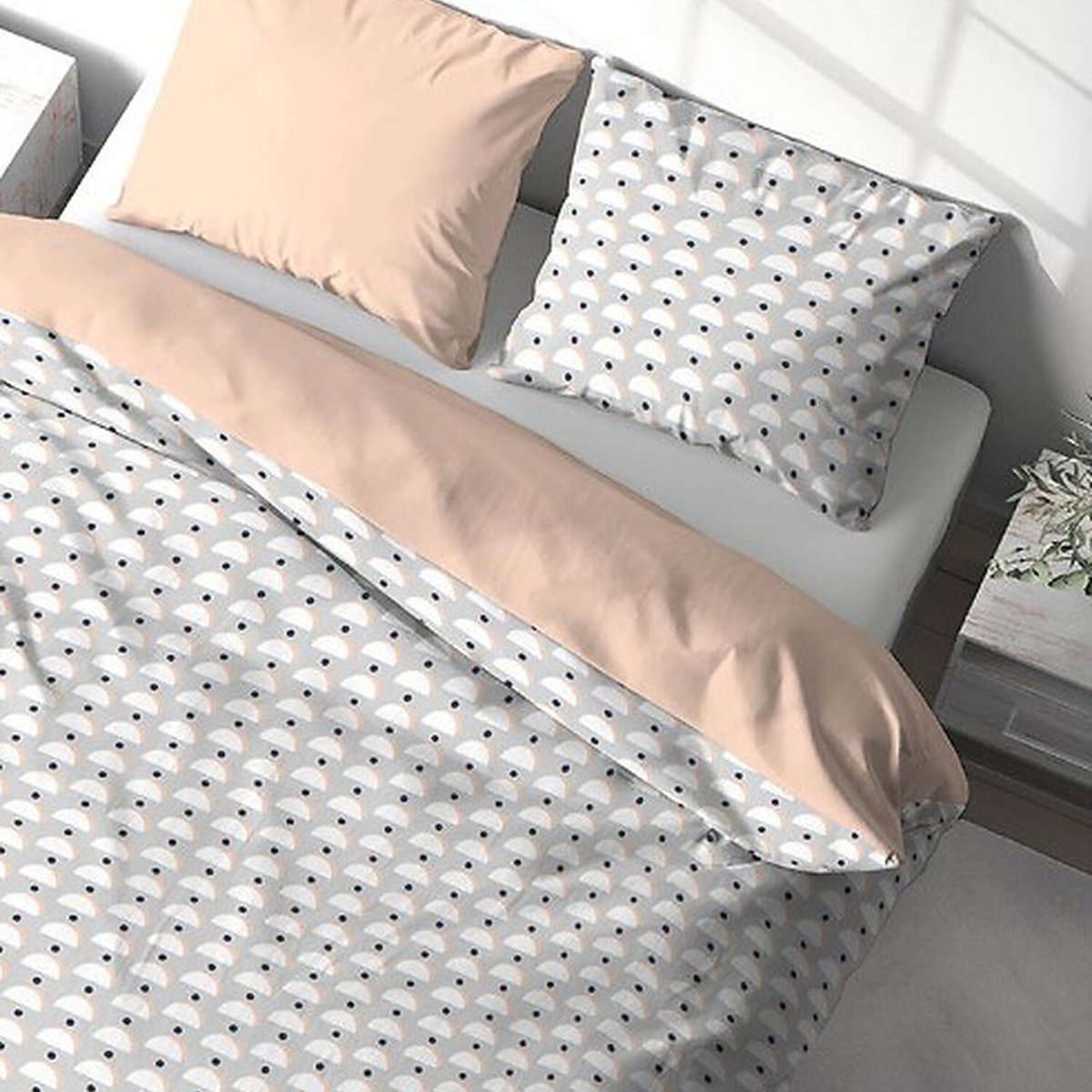 Parure housse de couette polyester, Lobe gris, C DESIGN HOME TEXTILE