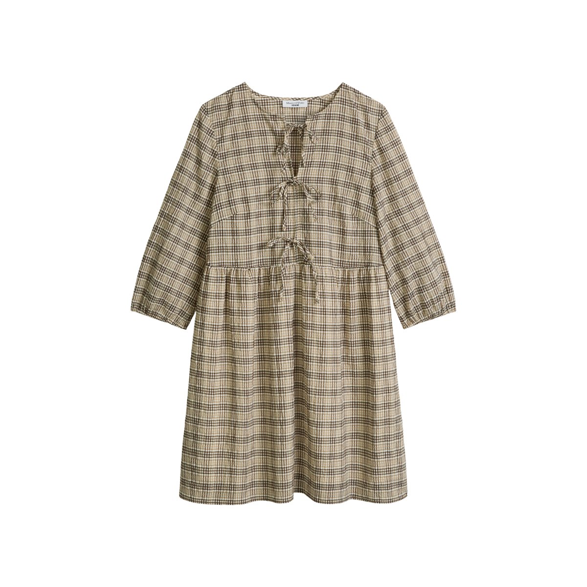 Robe en seersucker relaxed en coton mélangé naturweiß, MARC O’POLO DENIM