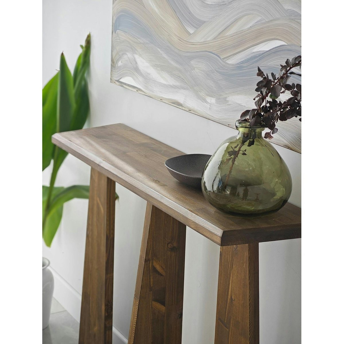 Console d'entrée en bois, 3 pieds SITIA marron, PIER IMPORT