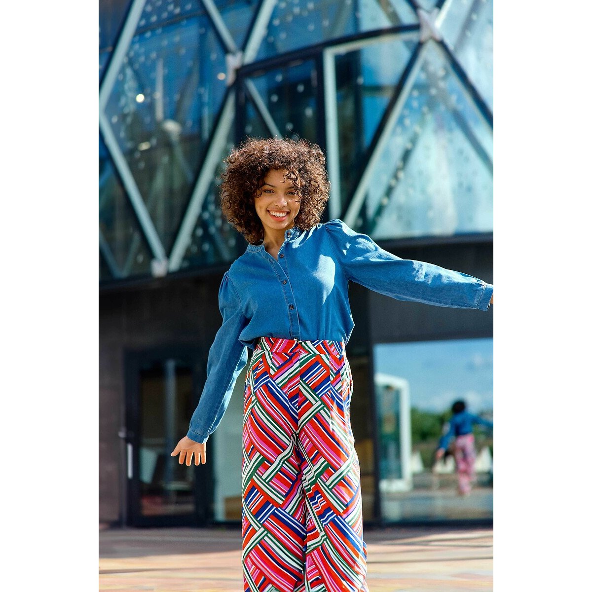 Billie Denim Blouse with Long Sleeves denim, LA PETITE ETOILE