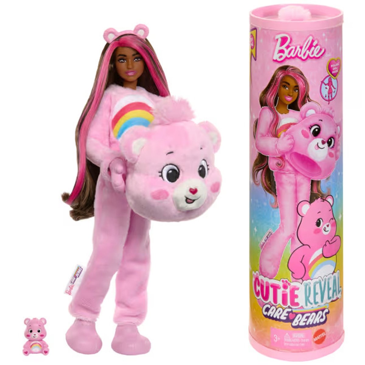 Poupée  Cutie Reveal Bisounours rose, MATTEL