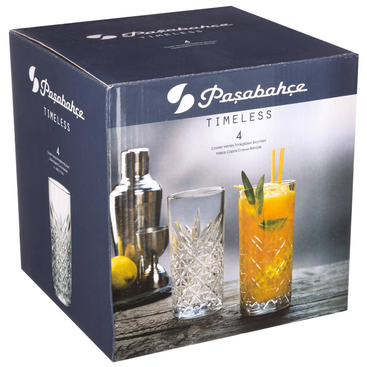 Lot de 4 verres hauts en verre 45 cl TIMELESS transparent, SECRET DE GOURMET