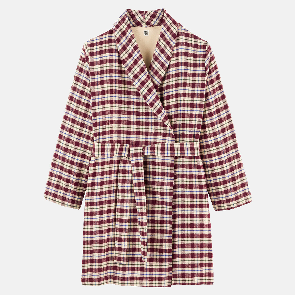 Flanell-Bademantel mit Fleece-Innenseite, Signature MONTAINE kariert, LA REDOUTE COLLECTIONS