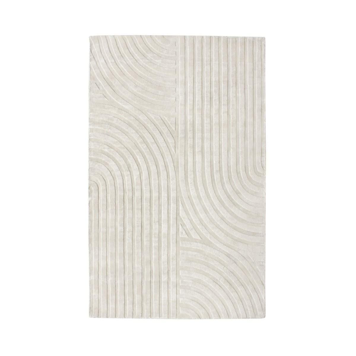 Tapis rectangulaire en viscose Dana blanc cassé, SIA HOME