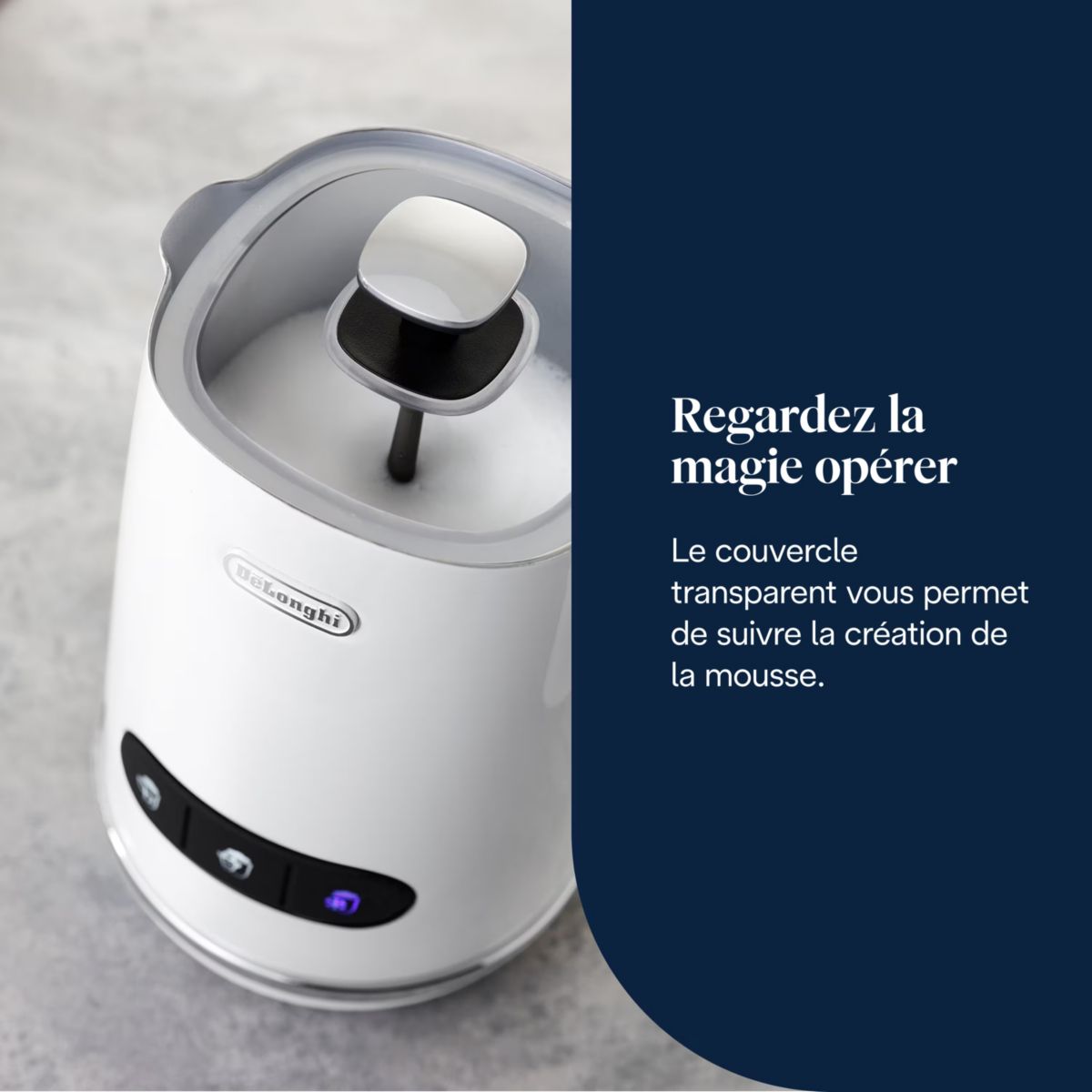 Mousseur à lait LatteMix Métal EMF3.W couleur unique, DELONGHI