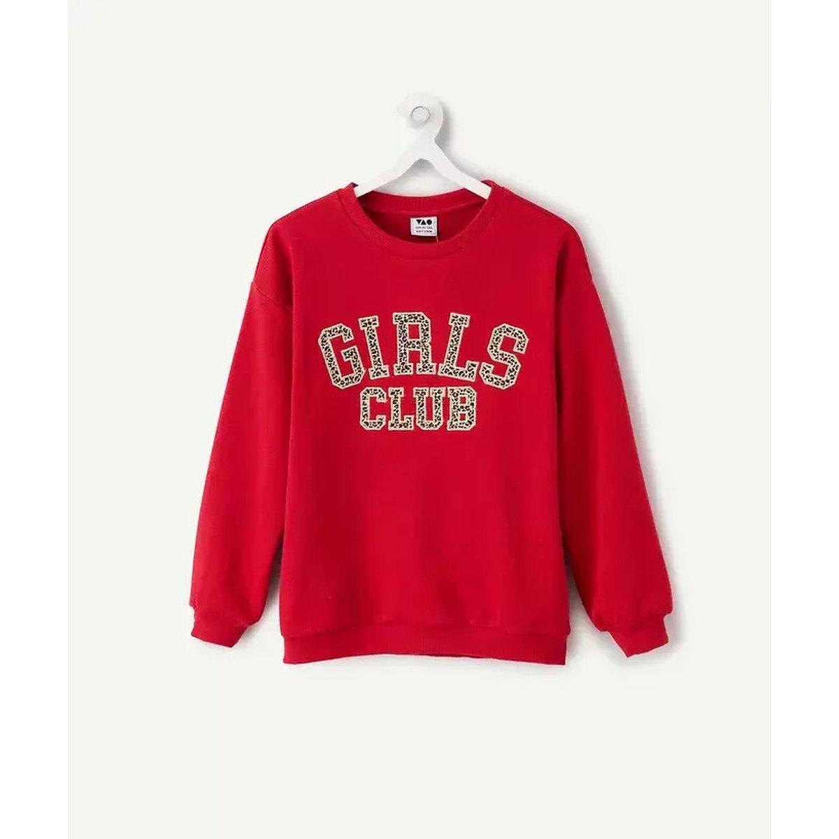 Maglia con stampa leopardata, in felpa rosso, TAPE A L'OEIL