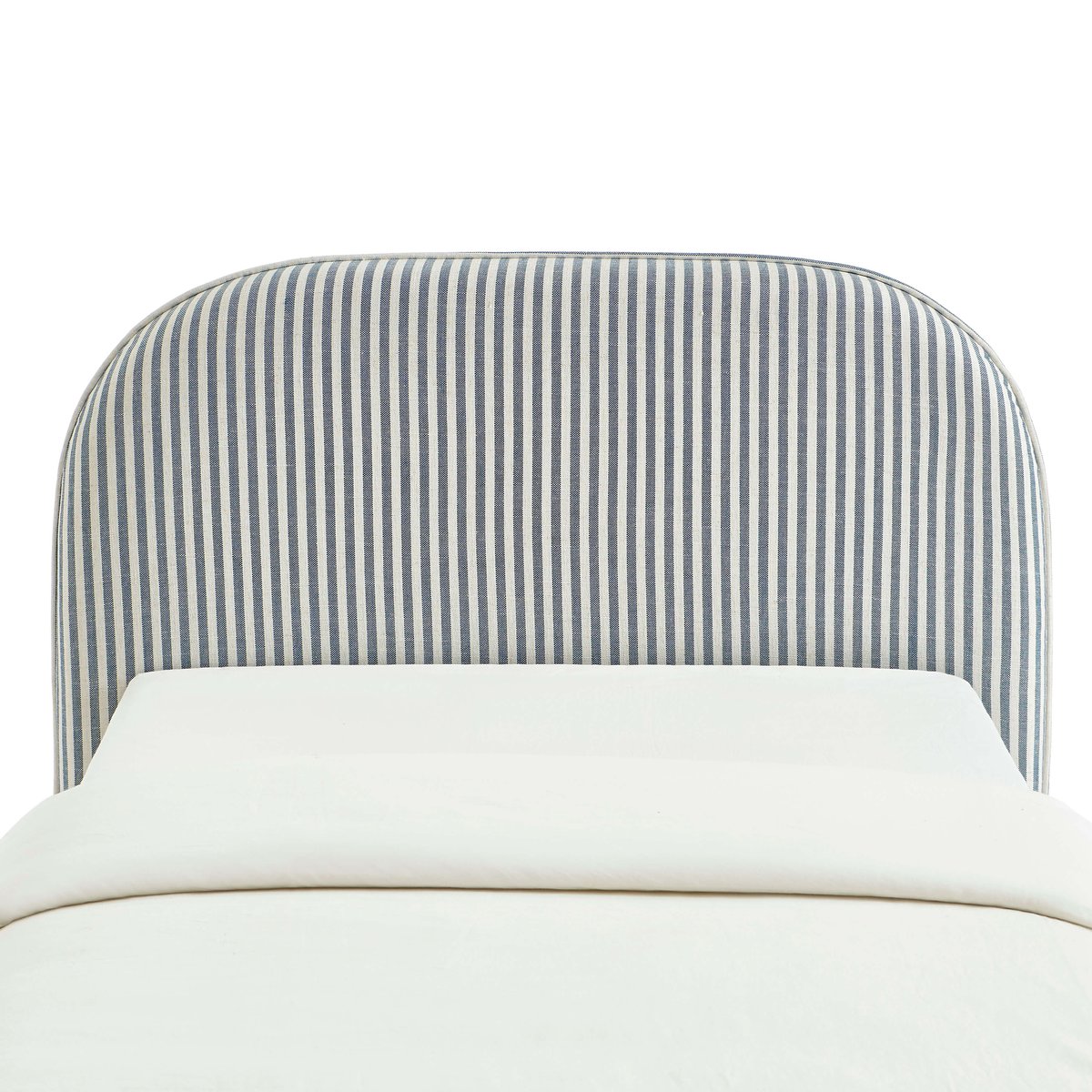 Tête de lit en tissu LOUISON bleu et blanc, SORELH