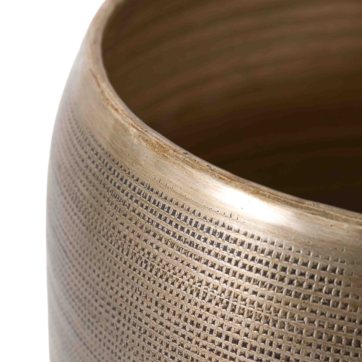 Set of 2 Textured Metal Planters brass, ÉDITÉ