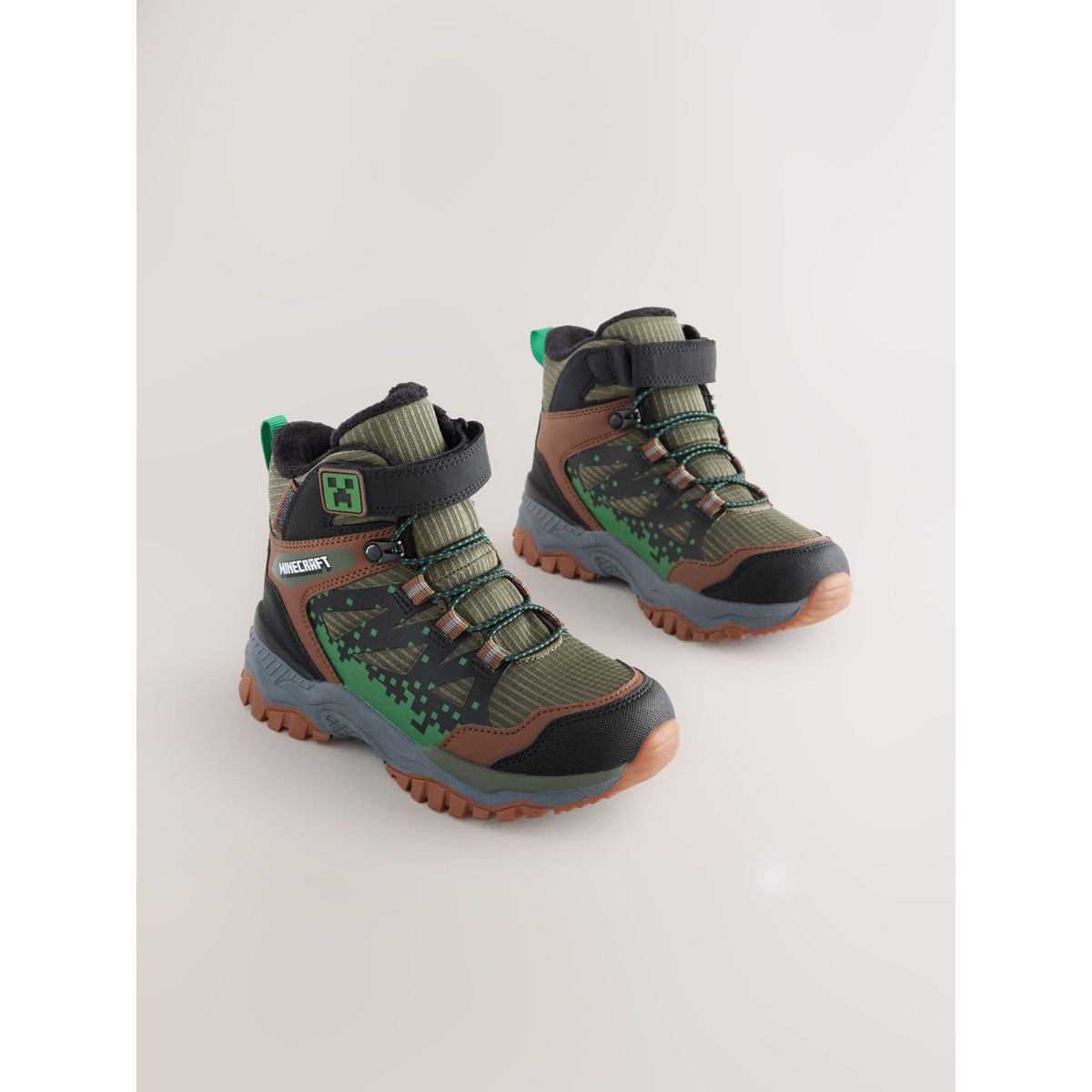 Bottines de marche imperméables minecraft vert kaki, NEXT