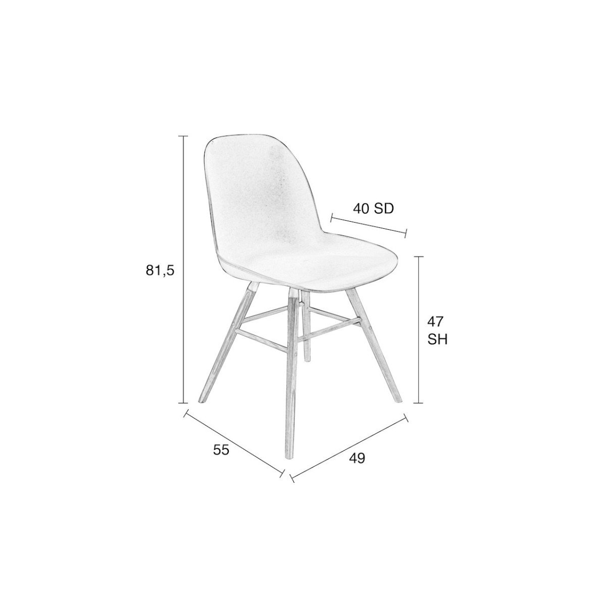 Lot de 2 chaises de table - ALBERT KUIP blanc, ZUIVER