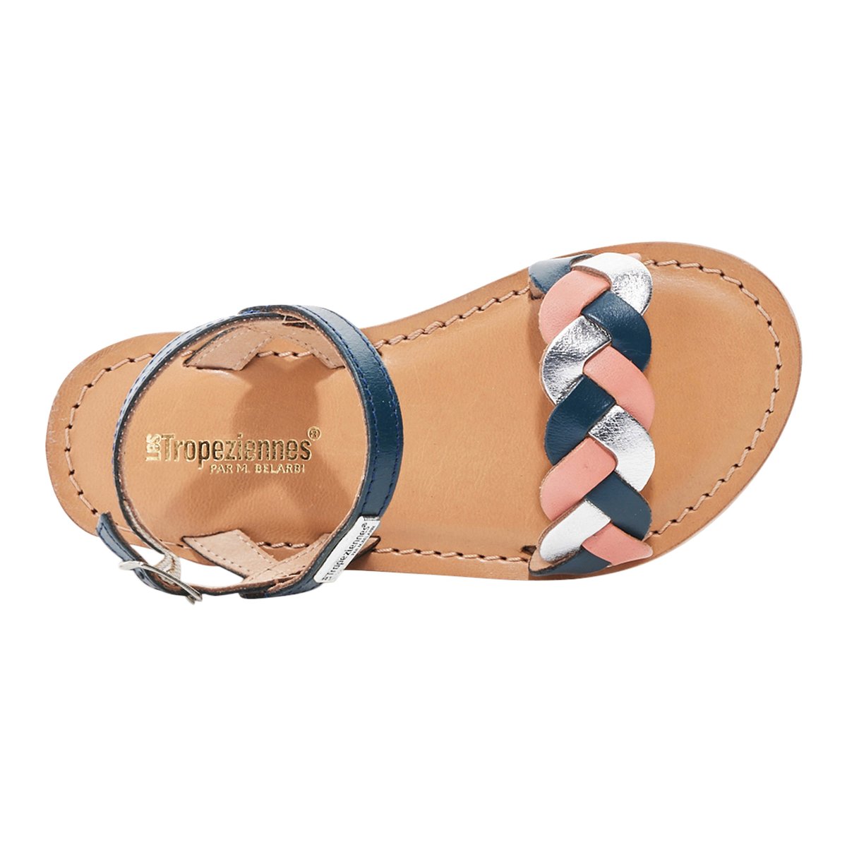 Sandales en cuir Bonbon bleu marine, LES TROPEZIENNES PAR M.BELARBI