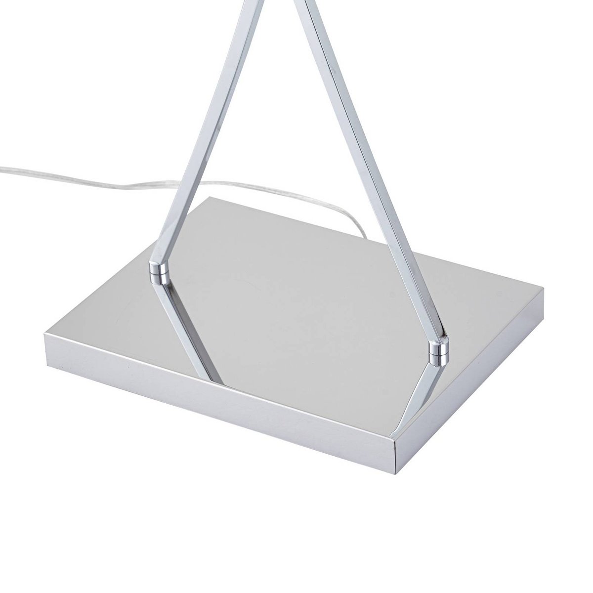 Lampadaire en métal moderne, Evaine chrome, blanc, LUCANDE