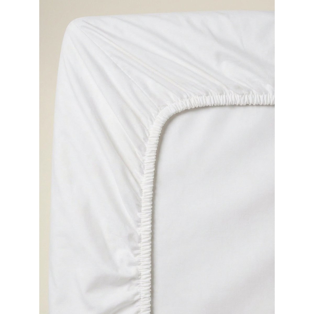 Drap housse en percale de coton blanc casse, CYRILLUS