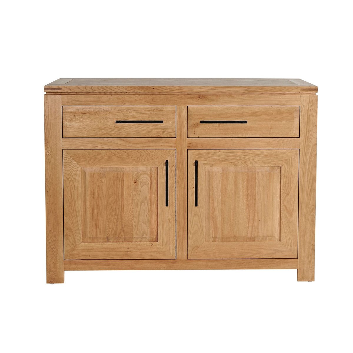 Buffet bas parisien moderne en chêne clair 2 portes 2 tiroirs - BOSTON marron, HELLIN, DEPUIS 1862