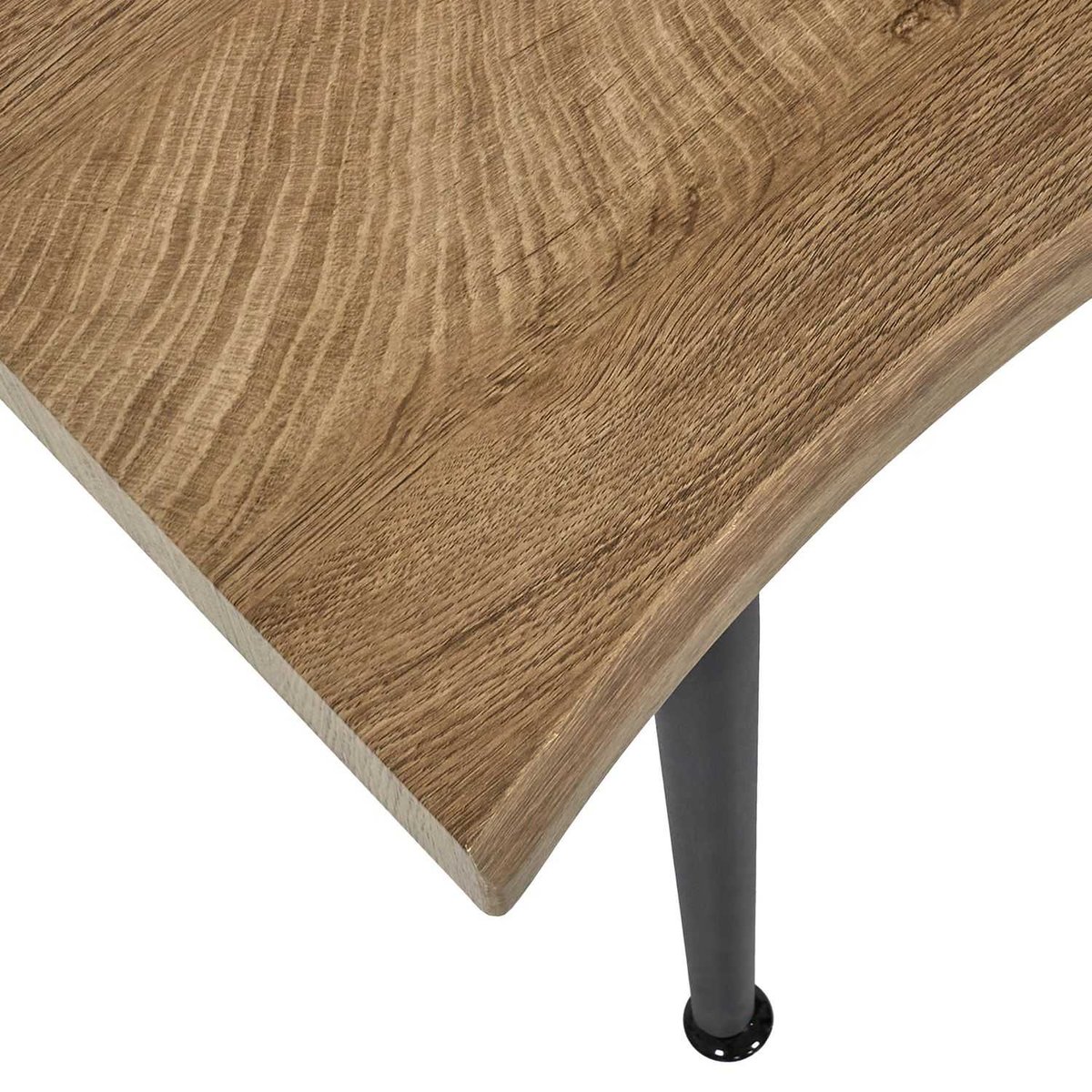Table basse en métal et plateau effet bois brut FOREST marron, TOILINUX