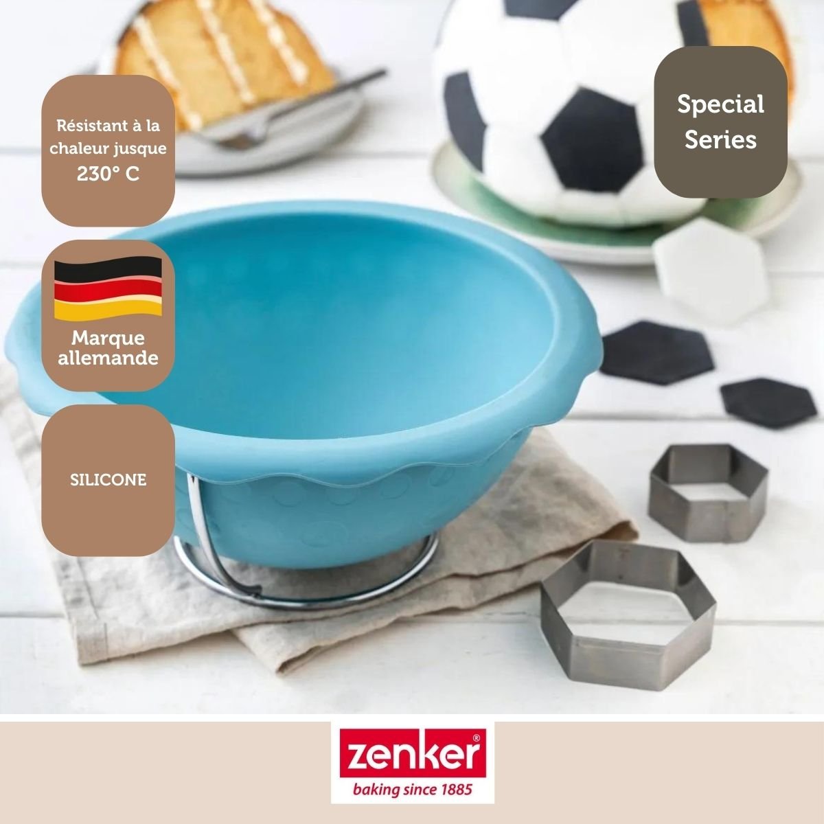 Lot de 2 moules demi sphère bleu, ZENKER