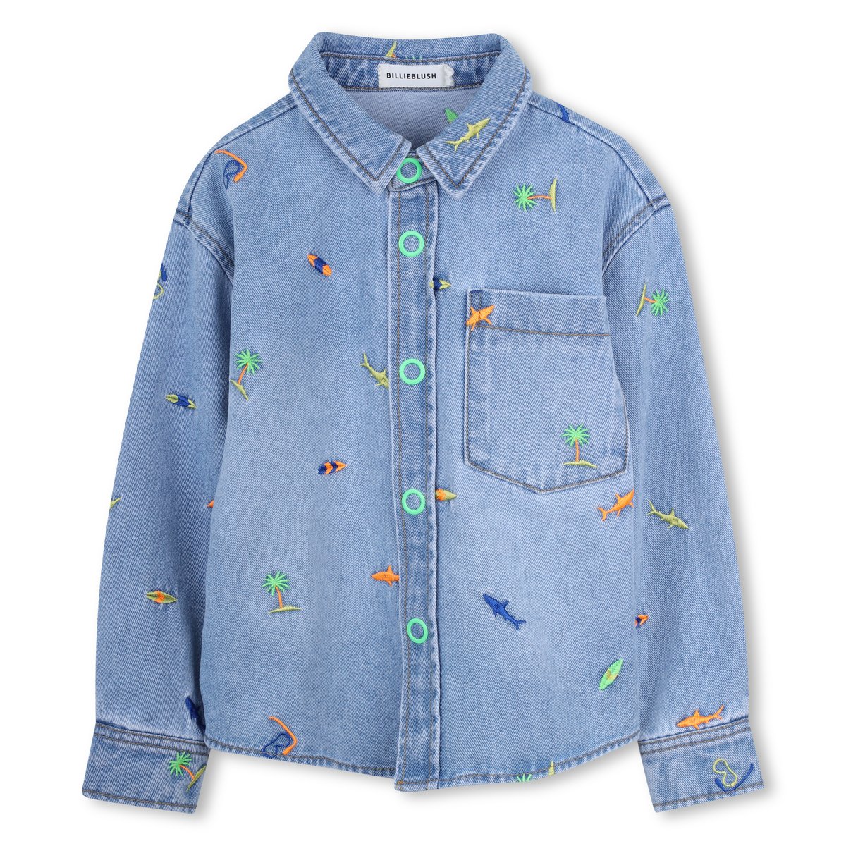 Surchemise en jean double stone+bleach, BILLIEBLUSH