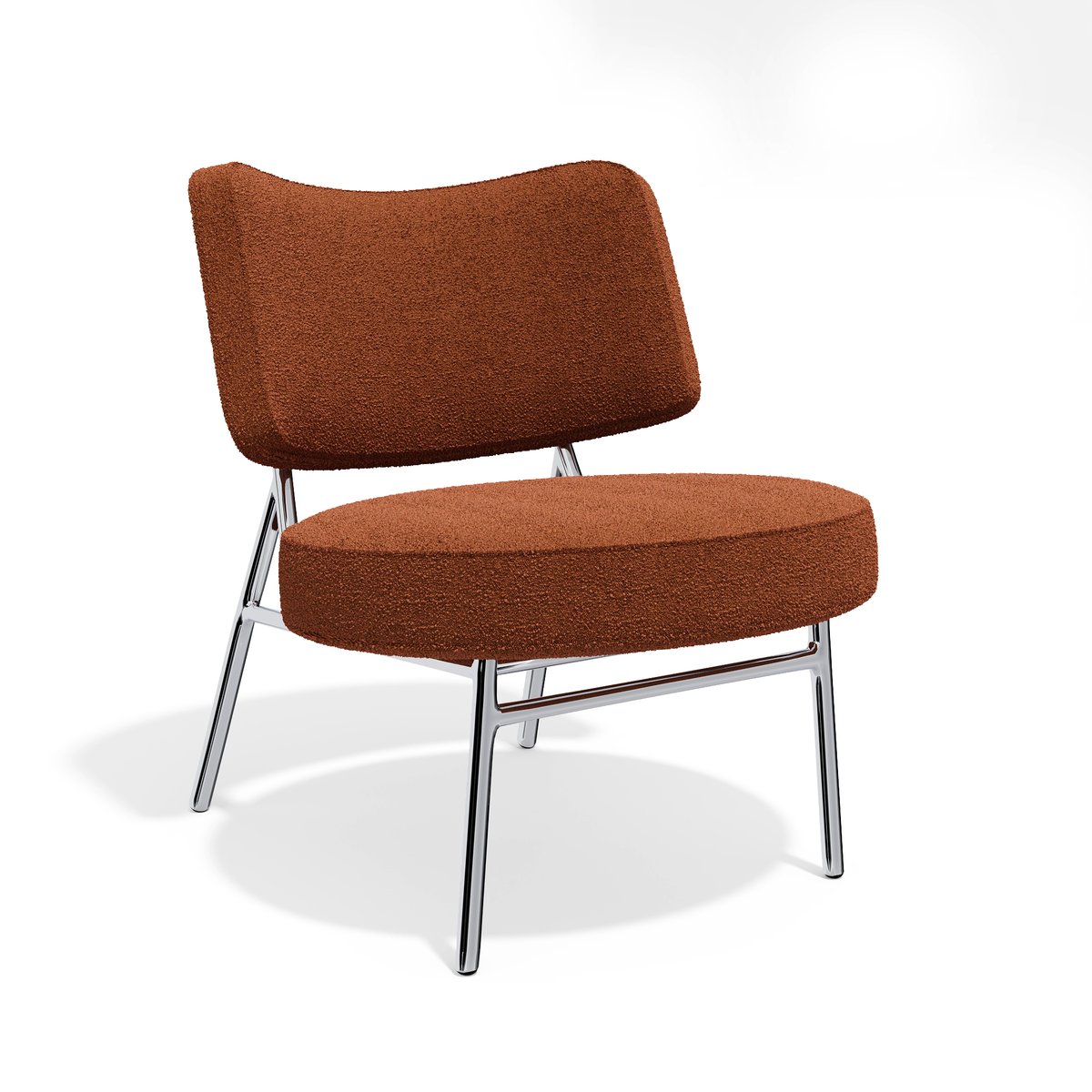 Fauteuil de salon en tissu bouclette IGGY terracotta, SIA HOME