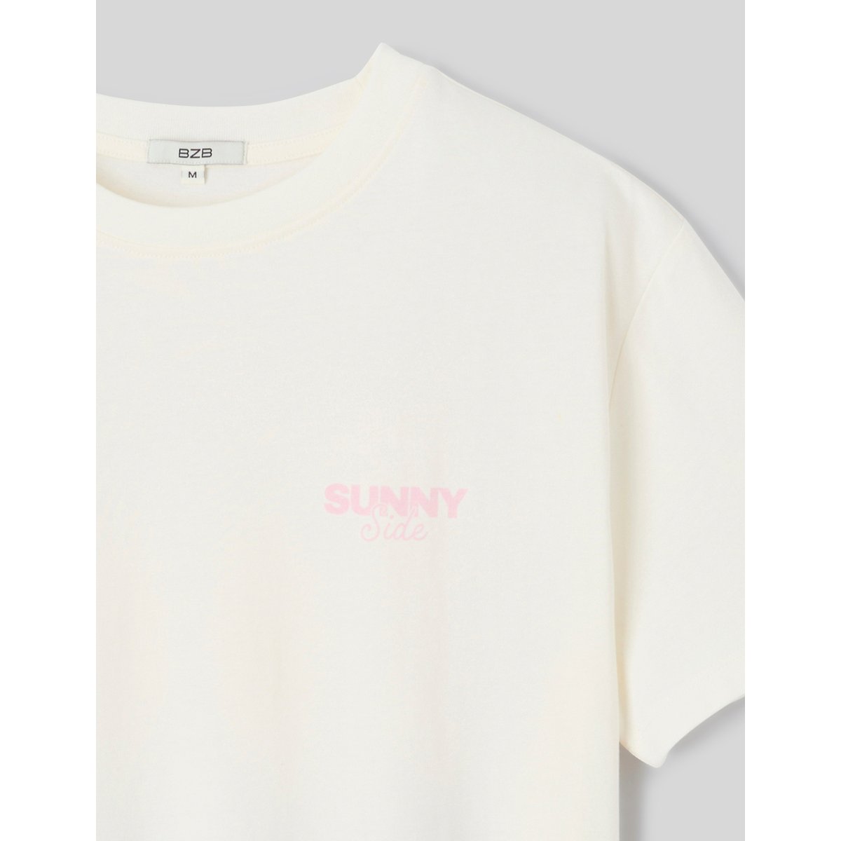 T-shirt imprimé devant / dos blanc écru, BZB