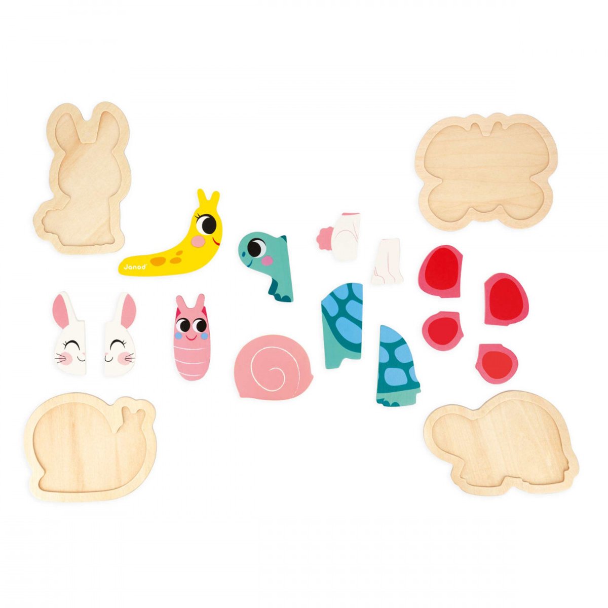 4 Puzzles Evolutifs - Jardin couleur unique, JANOD