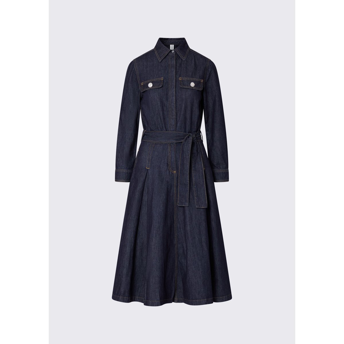 Robe chemisier longue en denim délavage normal, LIU JO