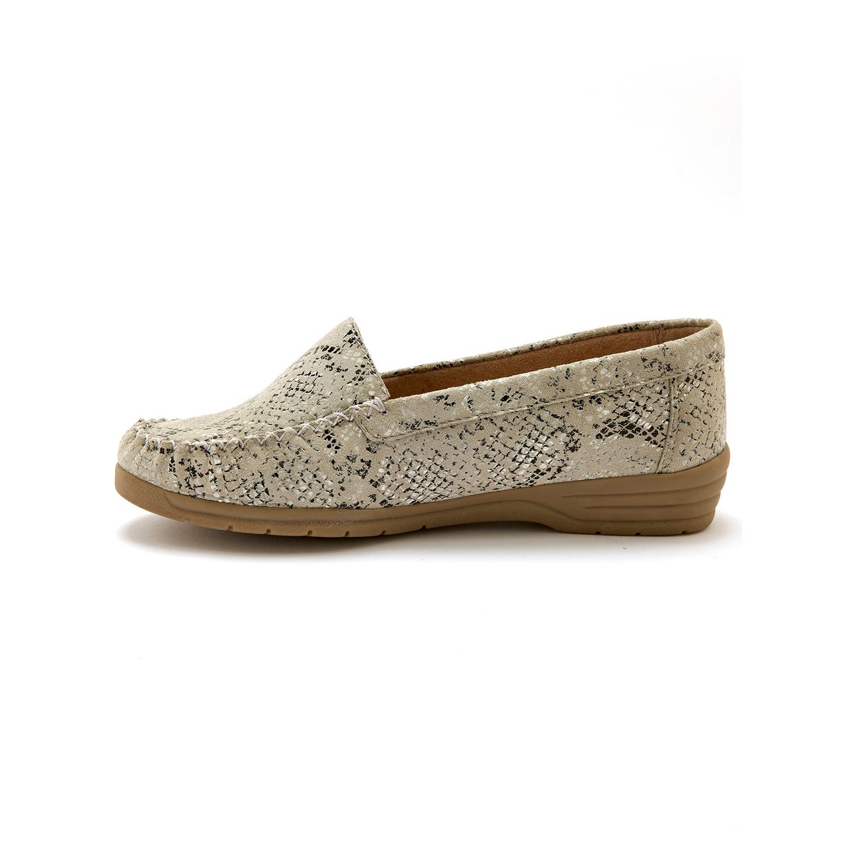 Mocassins beige reptile, PEDICONFORT