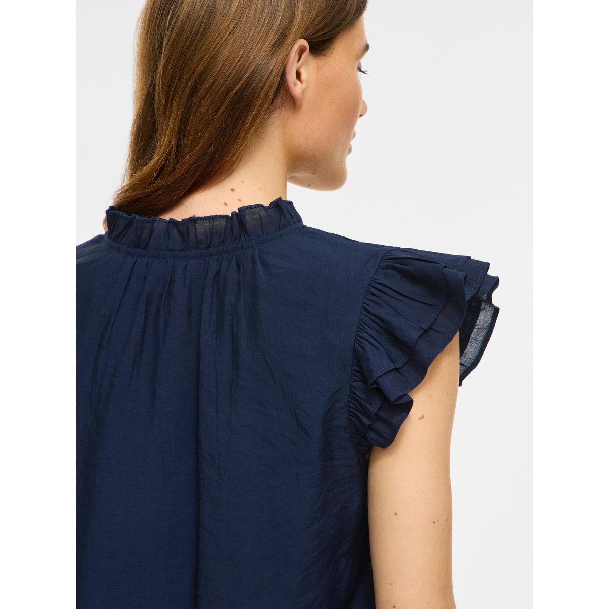 Top À Mancherons navy blazer, VILA