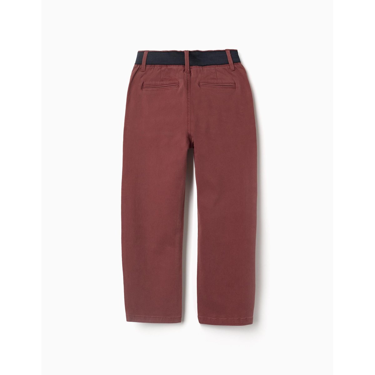 Pantalon chino en sergé à coupe droite avec bande élastique marrón, ZIPPY