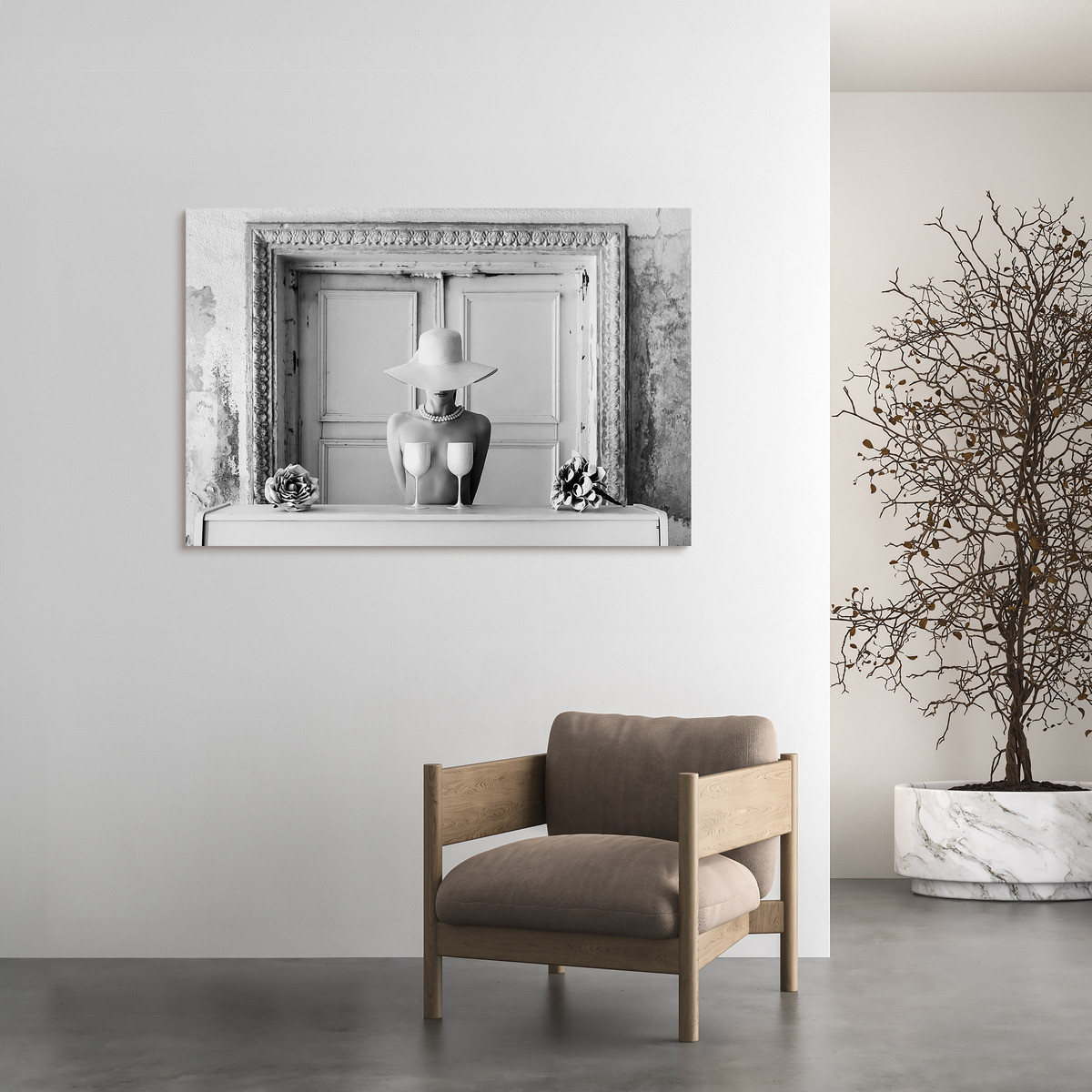 Tableau Sur Toile Mode Féminine CHARME ROMANTIQUE tableaux sur toile-noir & blanc, CEANOTHE