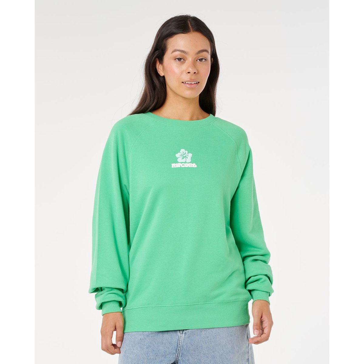 Sweat LUXE SURF RAGLAN RELAXED CREW vert irlandais, RIP CURL