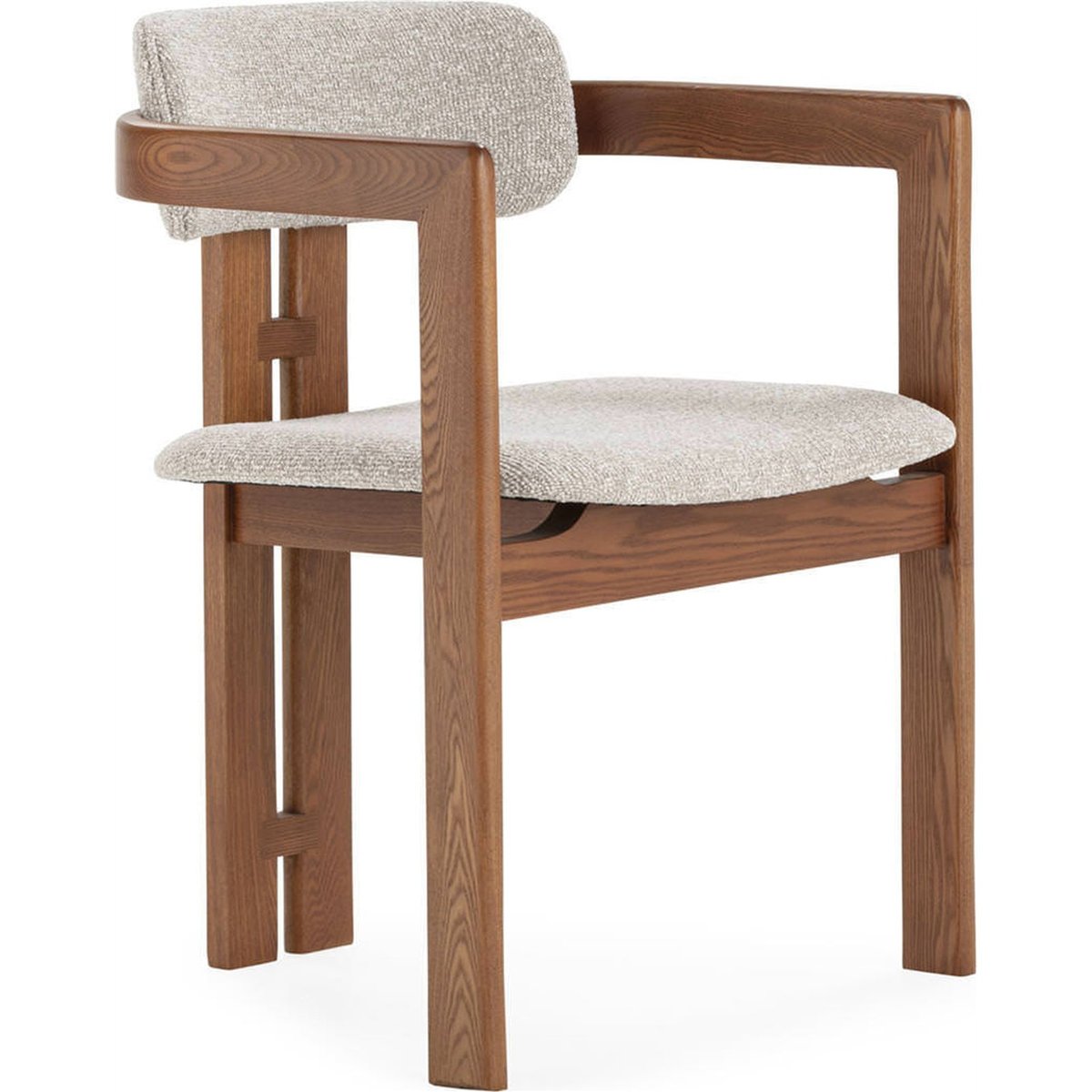 Chaise en frêne et tissu noyer et gris, RECOLLECTION