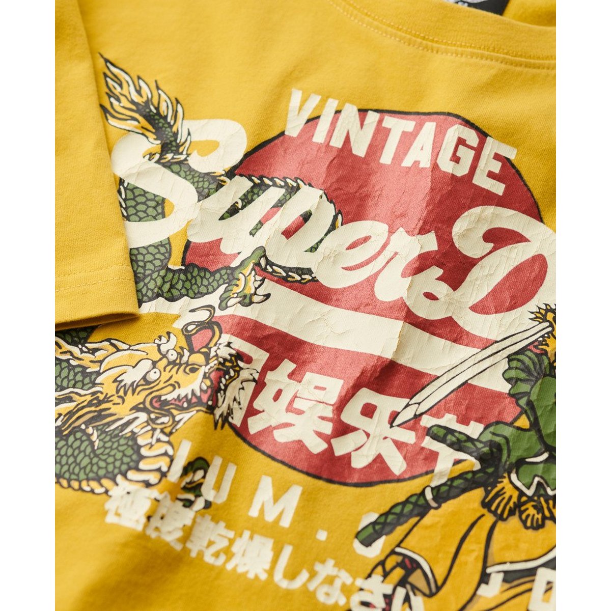 T-shirt à motif Tokyo jaune pétrole, SUPERDRY
