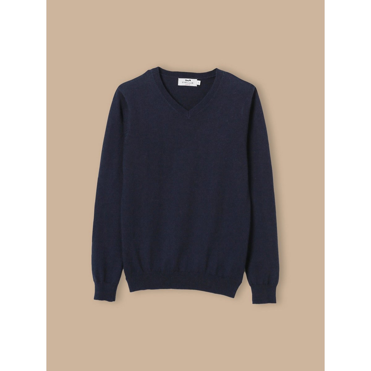Pull col V marine, CYRILLUS
