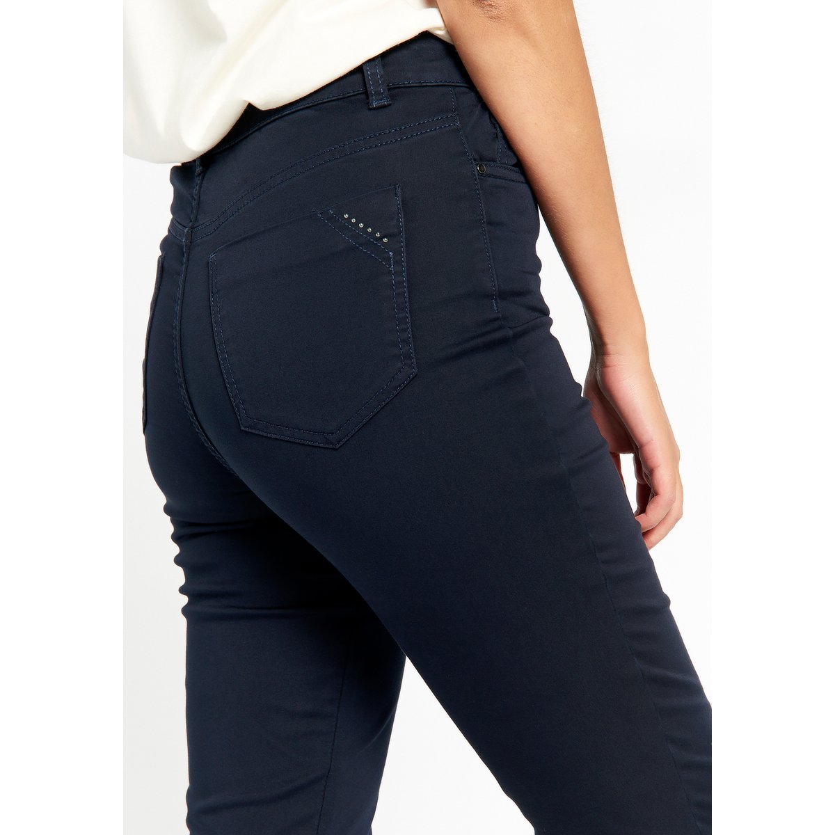 Pantalon skinny taille haute bleu marine, LOLALIZA