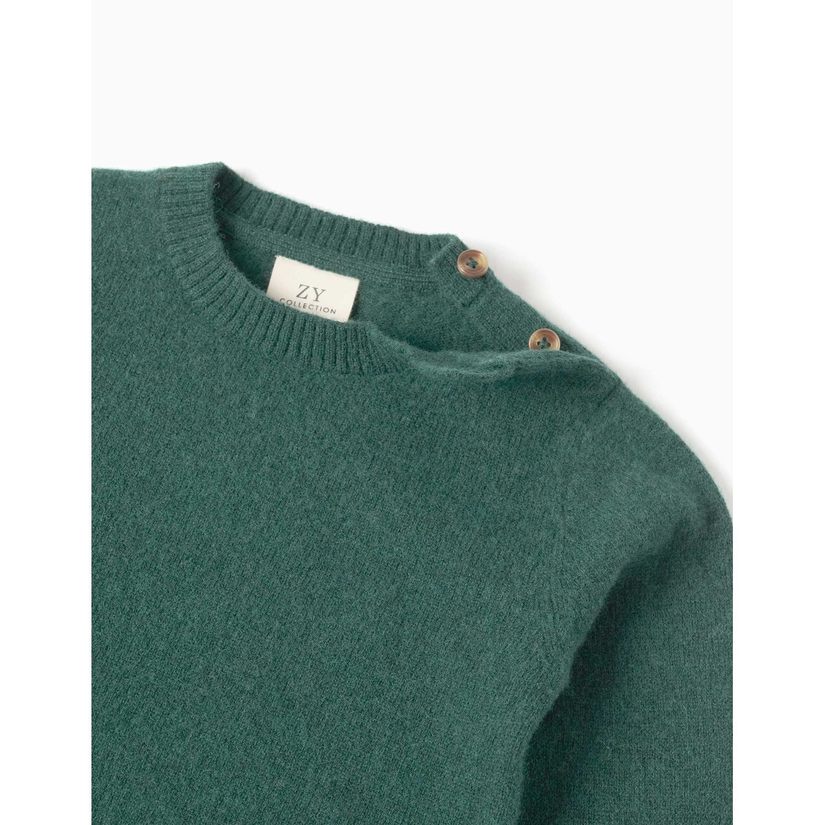 Pull en laine mélangée B&S vert, ZIPPY