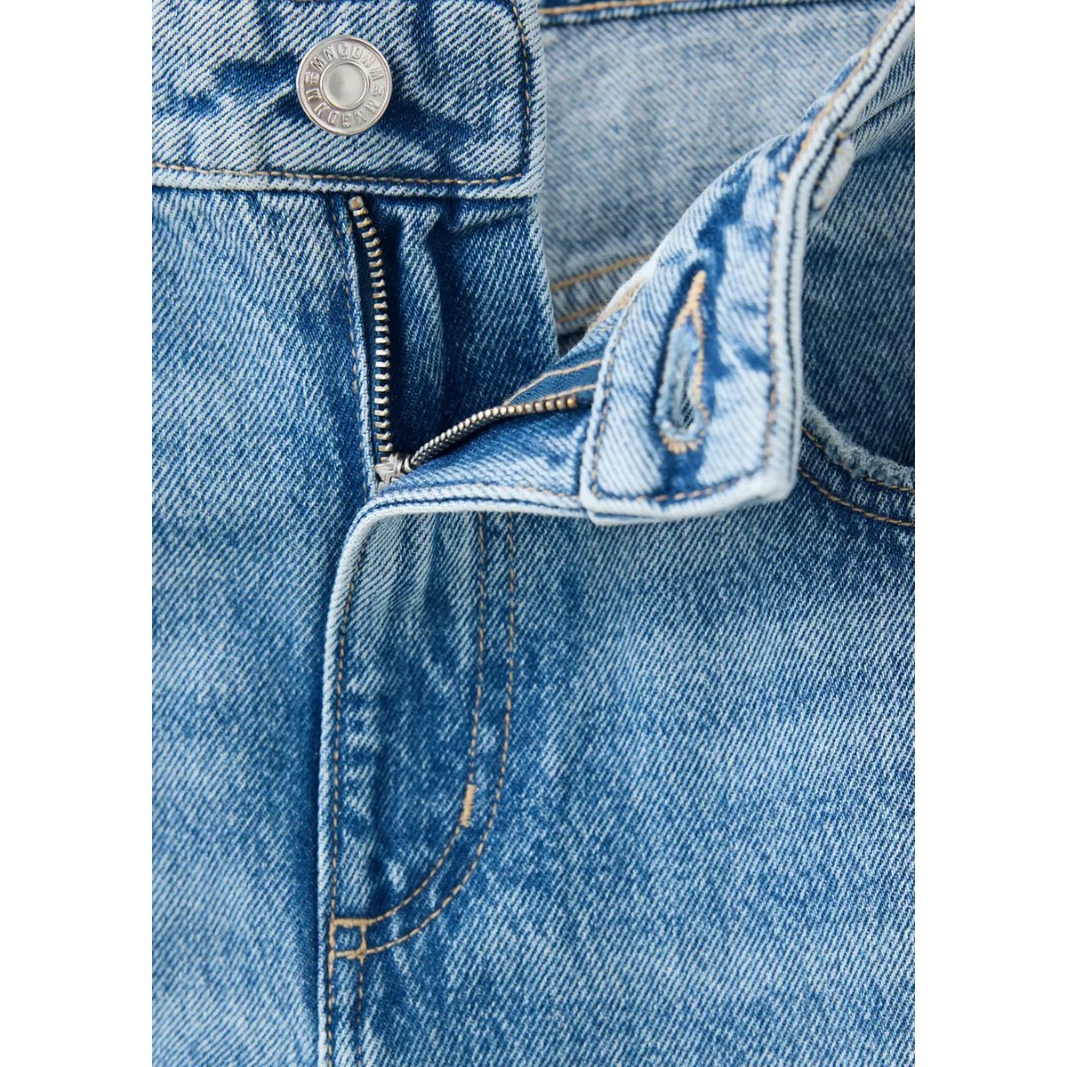 Jean balloon taille haute bleu moyen, MANGO