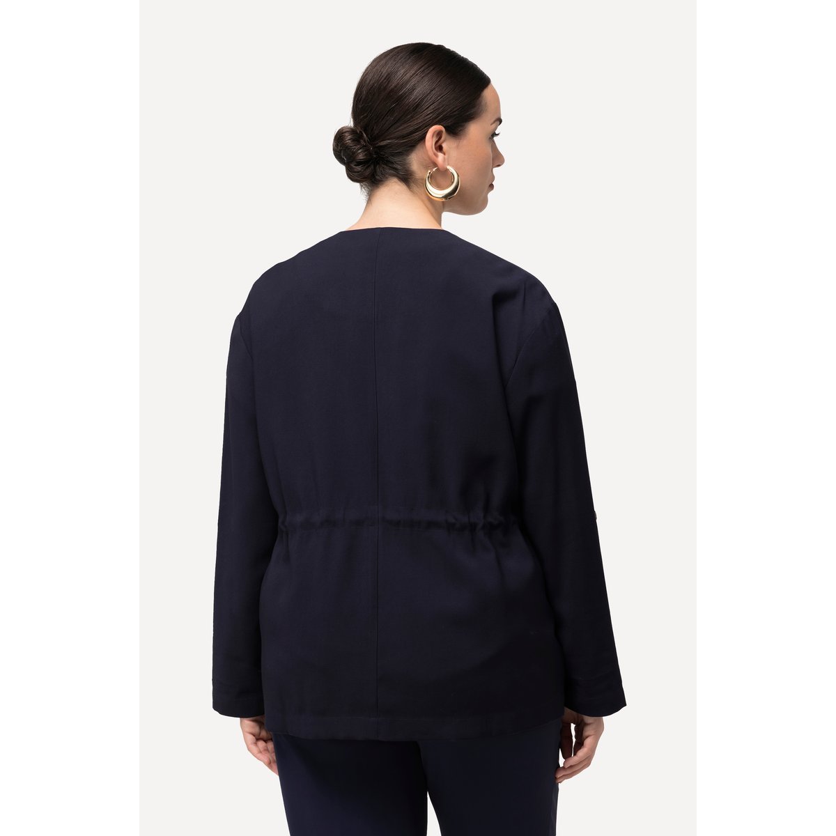Veste à col rond. Manches 3/4 et cordon de marine, ULLA POPKEN