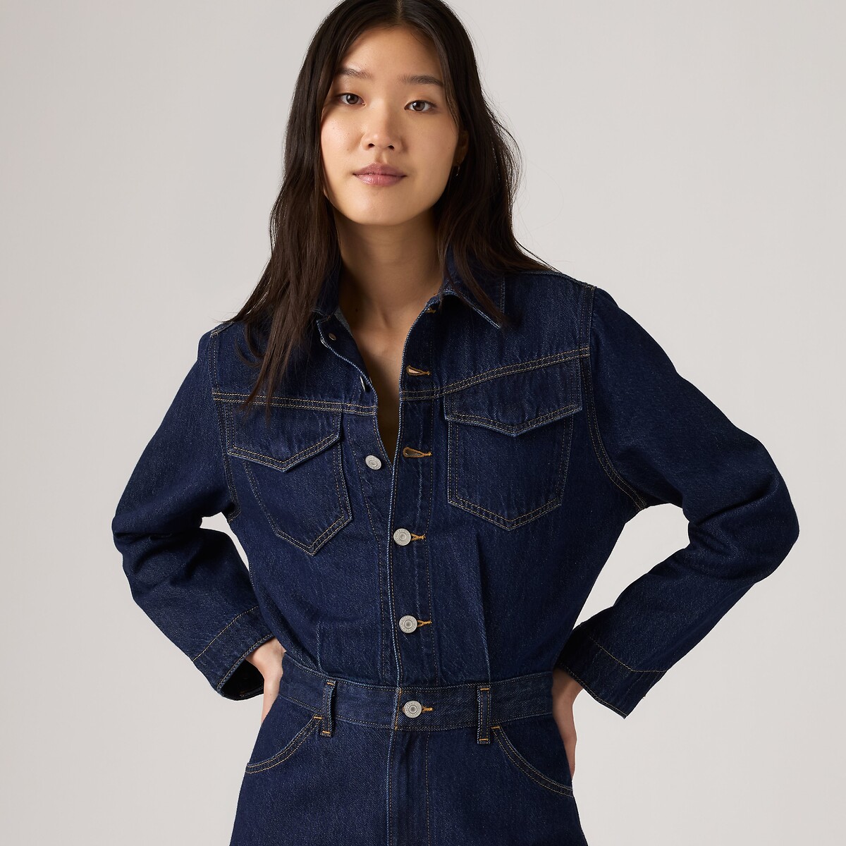 Combinaison pantalon en denim, manches longues denim brut, LEVI'S