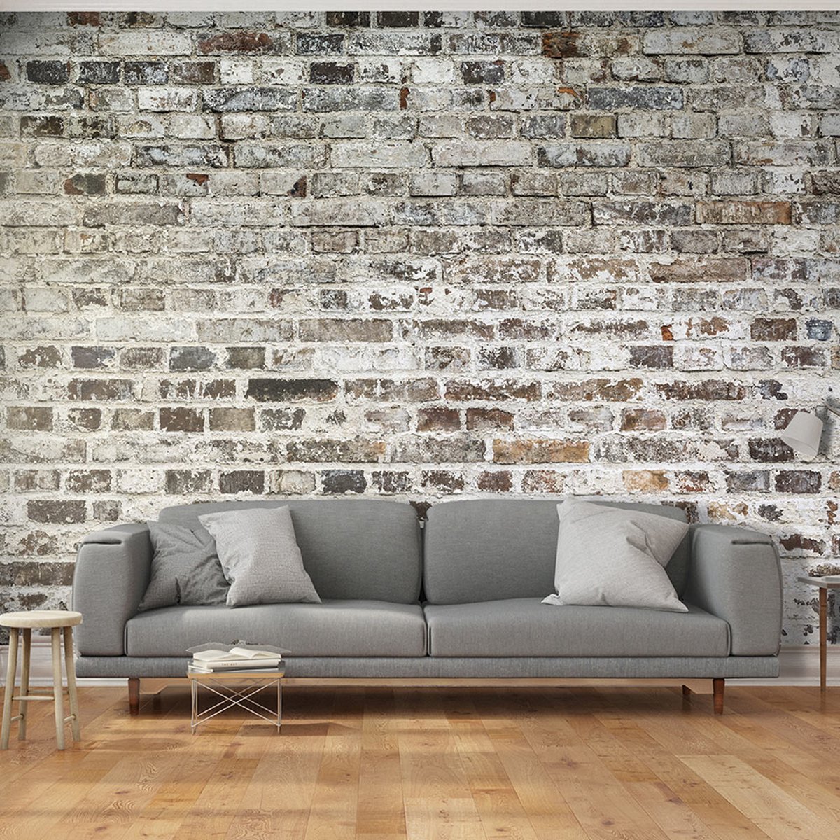 Papier peint intissé panoramique Old Walls gris / argent, EDEN