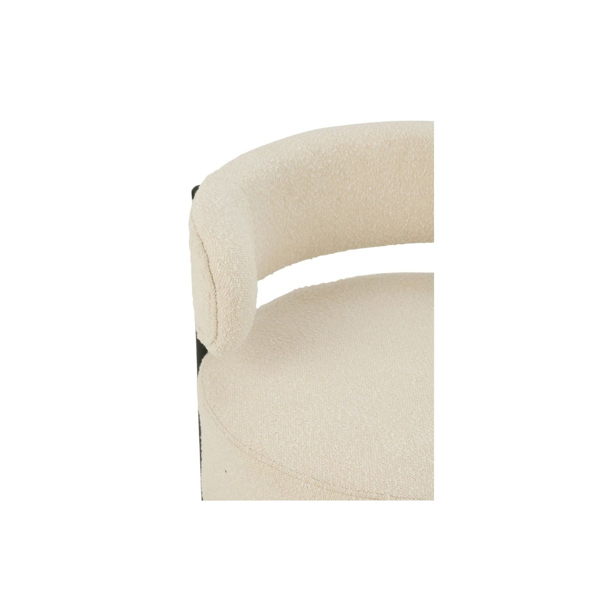 Fauteuil lounge en métal noir et bouclette - GERDA blanc, HELLIN, DEPUIS 1862
