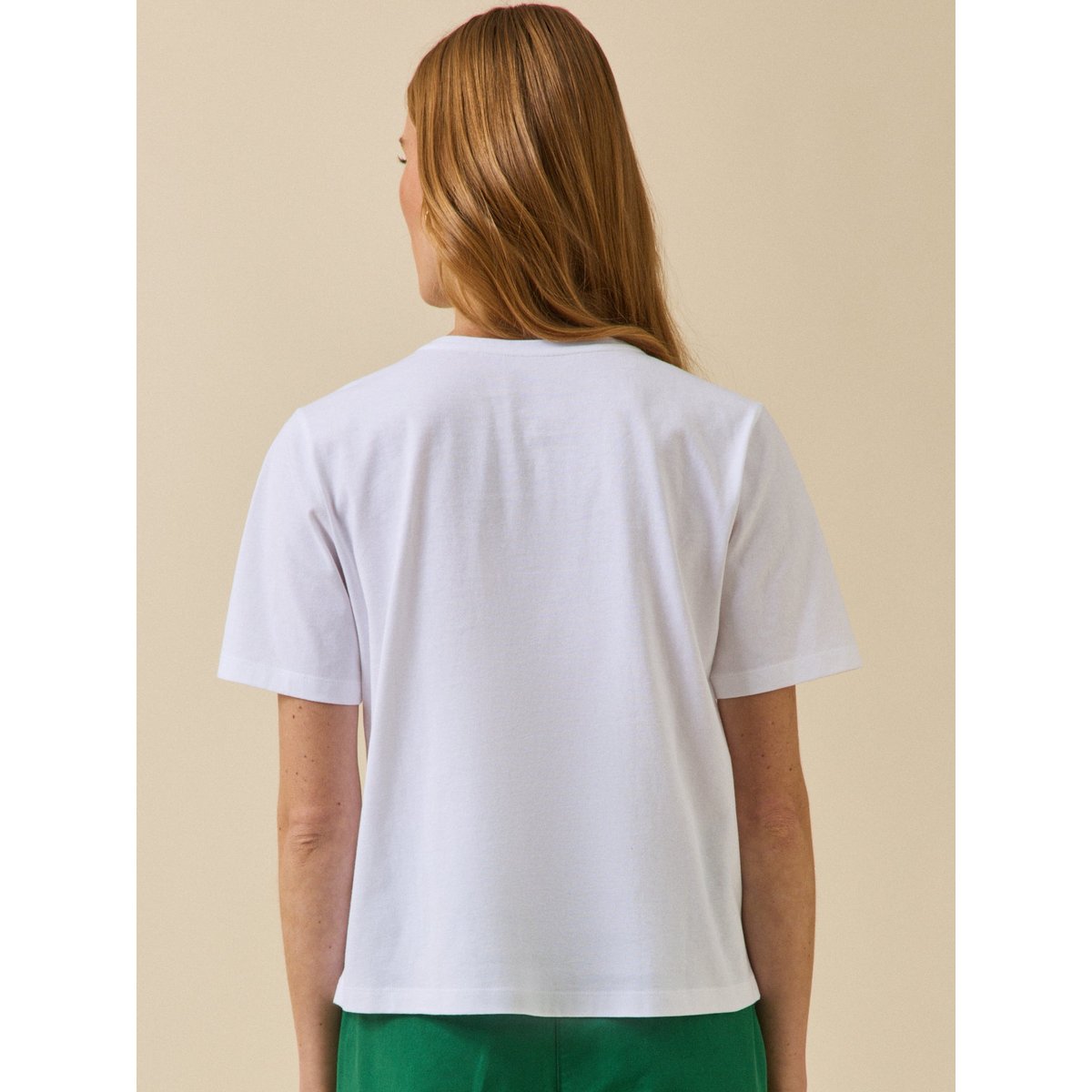 T-shirt brodé coton biologique blanc, CYRILLUS