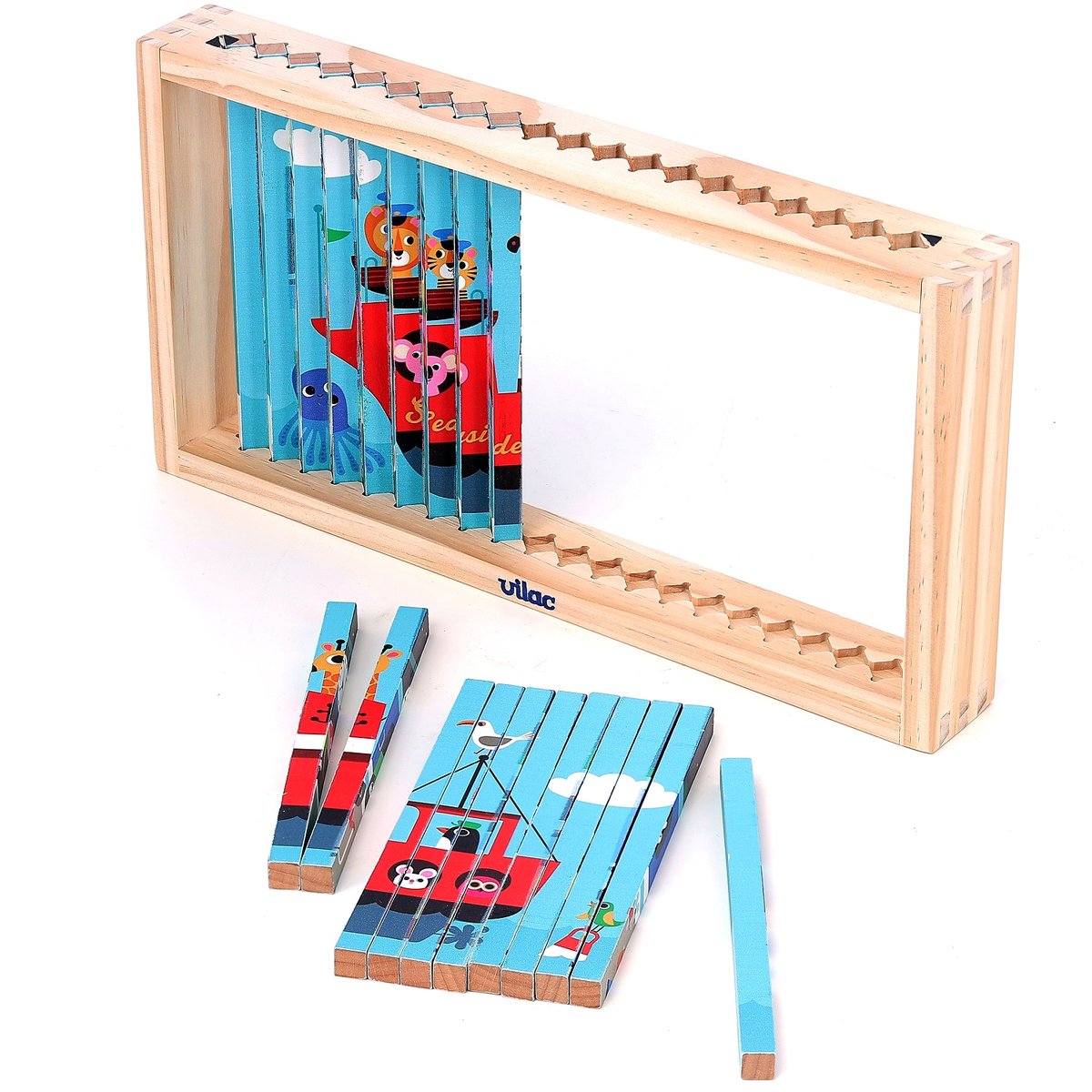 Puzzle 4D Les transports bleu, VILAC