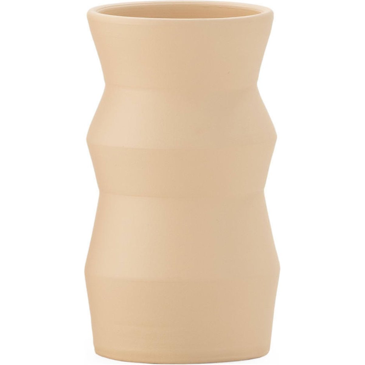 Vase en argile au relief sculptural sable, RECOLLECTION