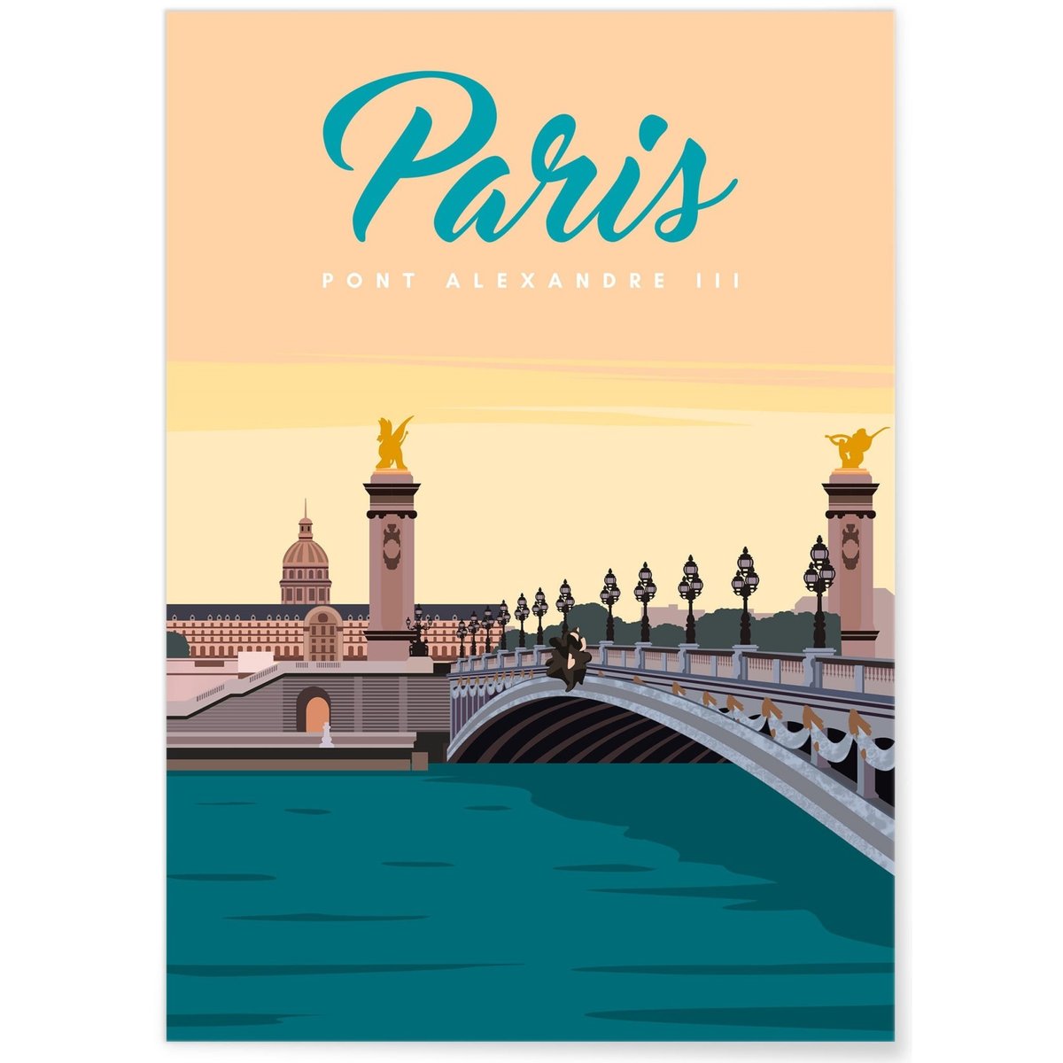 Affiche ville Paris - Pont Alexandre III blanc, L'AFFICHERIE