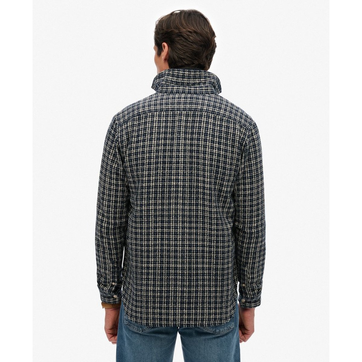 The Merchant Store - Chemise Workwear texturée carreaux indigo texturé, SUPERDRY