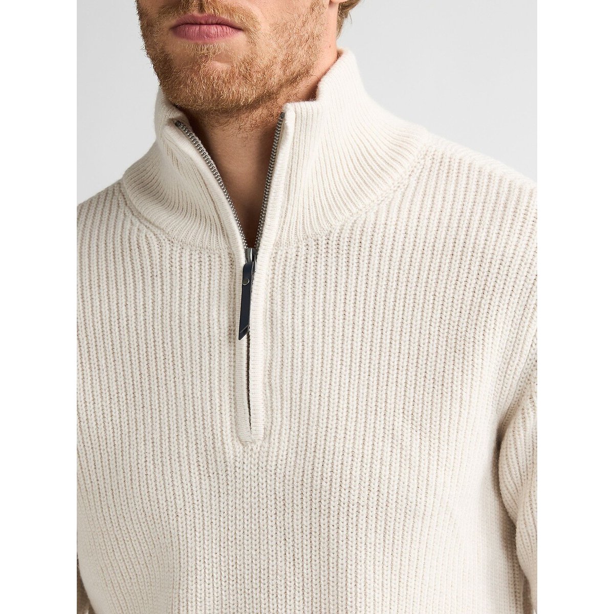 Maglione collo alto in maglia fine ecru , PETROL INDUSTRIES