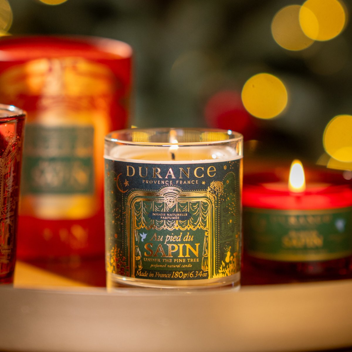 Bougie parfumée AU PIED DU SAPIN couleur unique, DURANCE
