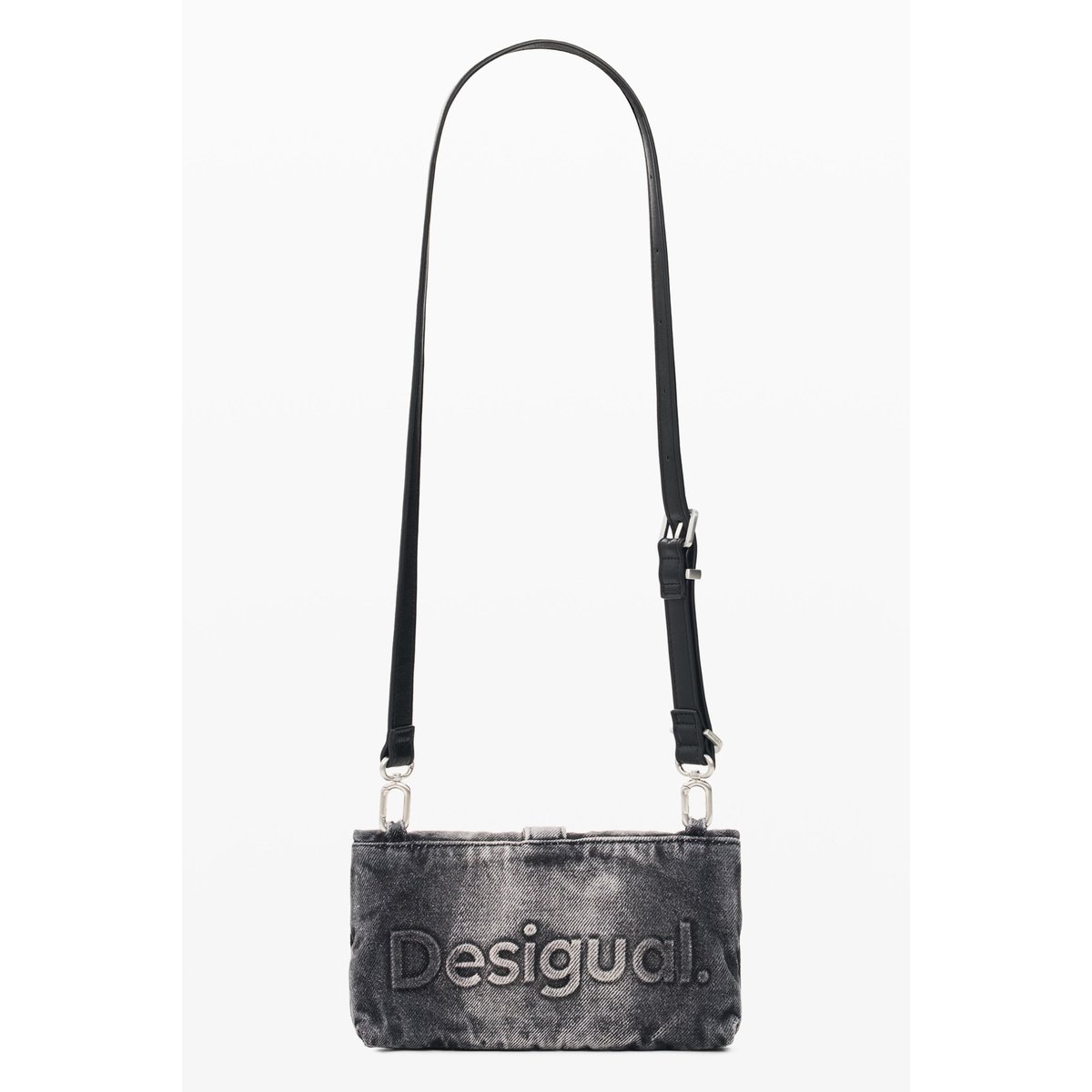 Porte-monnaie en denim micro noir, DESIGUAL